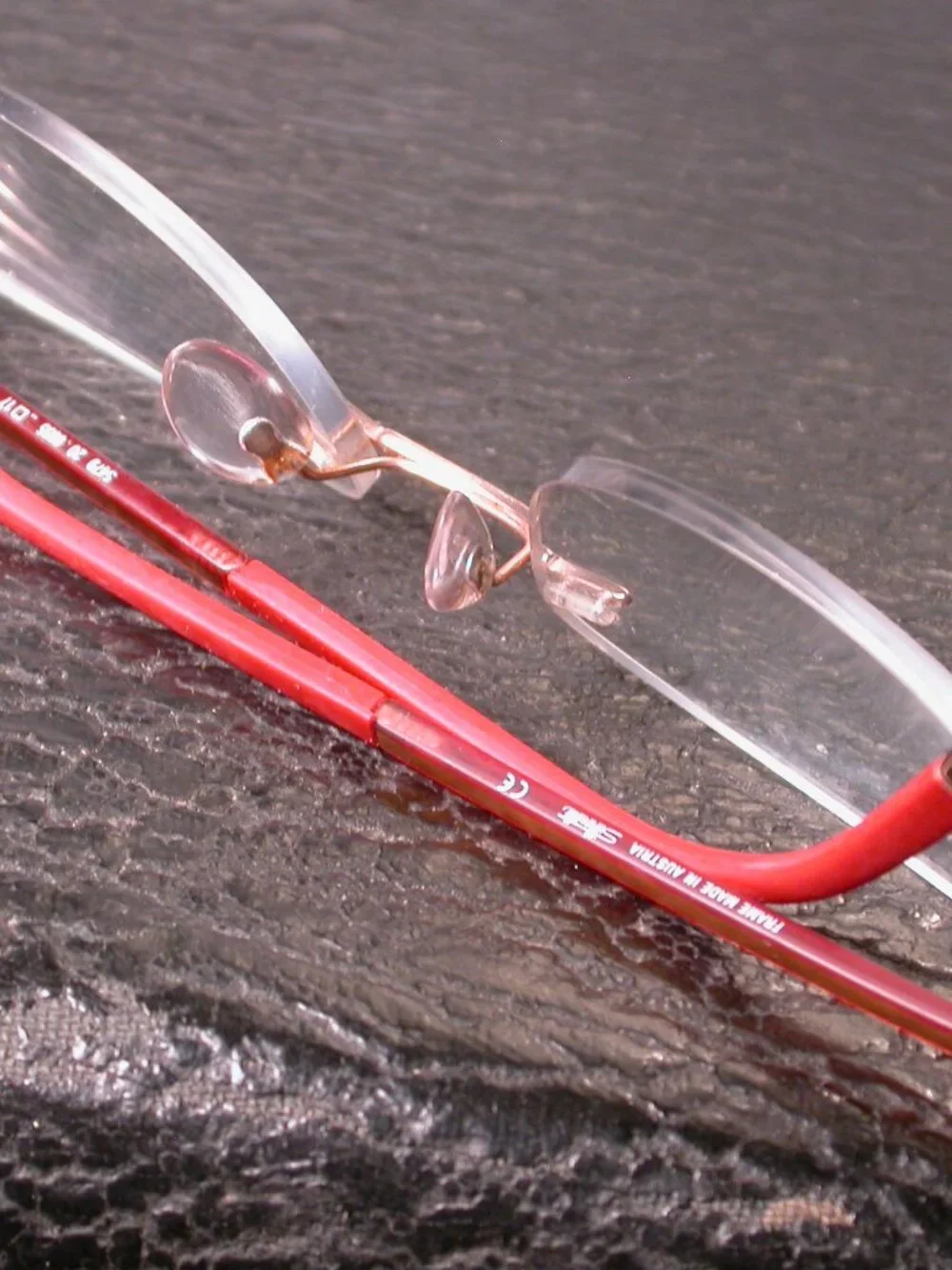 Silhouette Titan Frameless Red and Gold Eyeglasses Made in Austria